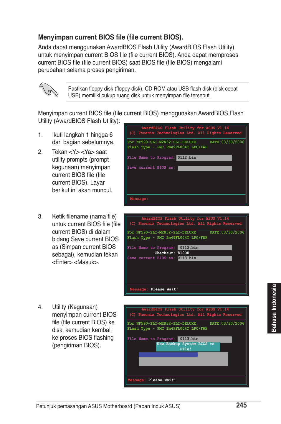 Menyimpan current bios file (file current bios) | chiliGREEN P5G41T-M LX2 User Manual | Page 247 / 722