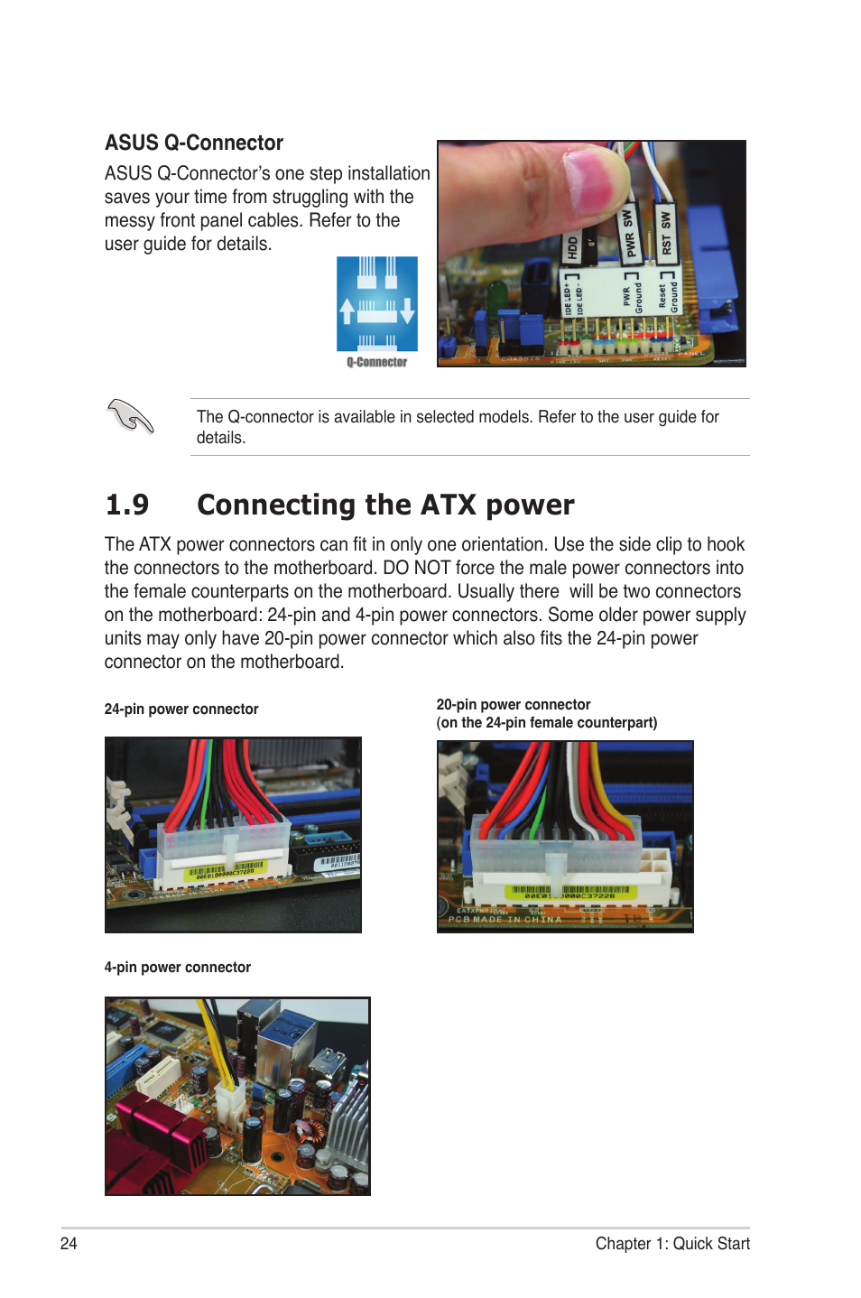 9 connecting the atx power | chiliGREEN P5G41T-M LX2 User Manual | Page 25 / 722