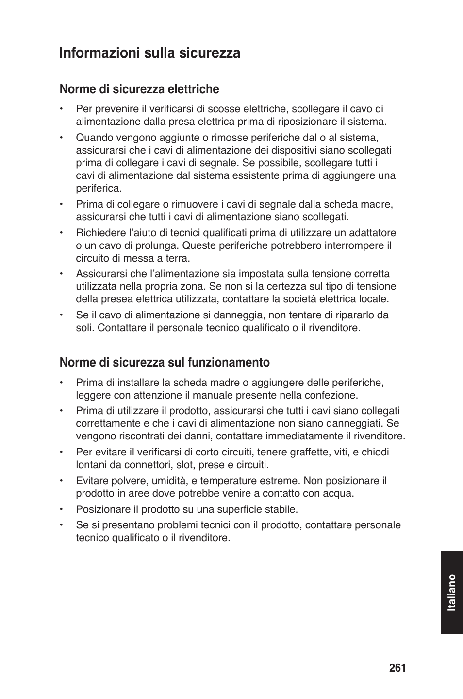 Informazioni sulla sicurezza, Norme di sicurezza elettriche, Norme di sicurezza sul funzionamento | chiliGREEN P5G41T-M LX2 User Manual | Page 263 / 722