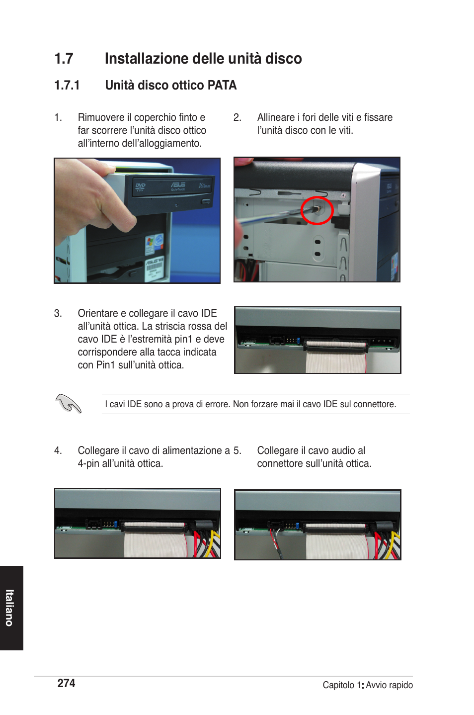 7 installazione delle unità disco, 1 unità disco ottico pata | chiliGREEN P5G41T-M LX2 User Manual | Page 276 / 722