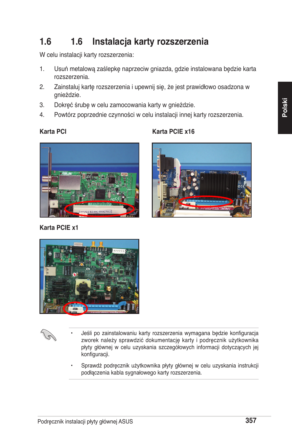 6 1.6 instalacja karty rozszerzenia | chiliGREEN P5G41T-M LX2 User Manual | Page 359 / 722