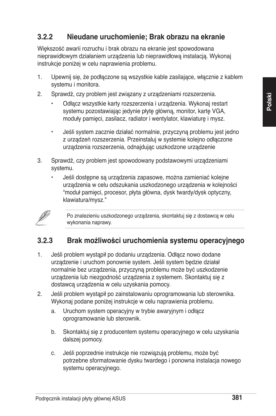 2 nieudane uruchomienie; brak obrazu na ekranie | chiliGREEN P5G41T-M LX2 User Manual | Page 383 / 722