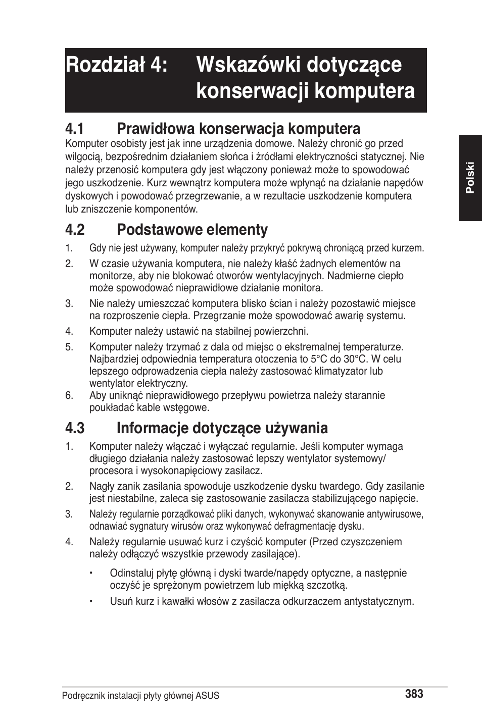 1 prawidłowa konserwacja komputera, 2 podstawowe elementy, 3 informacje dotyczące używania | chiliGREEN P5G41T-M LX2 User Manual | Page 385 / 722