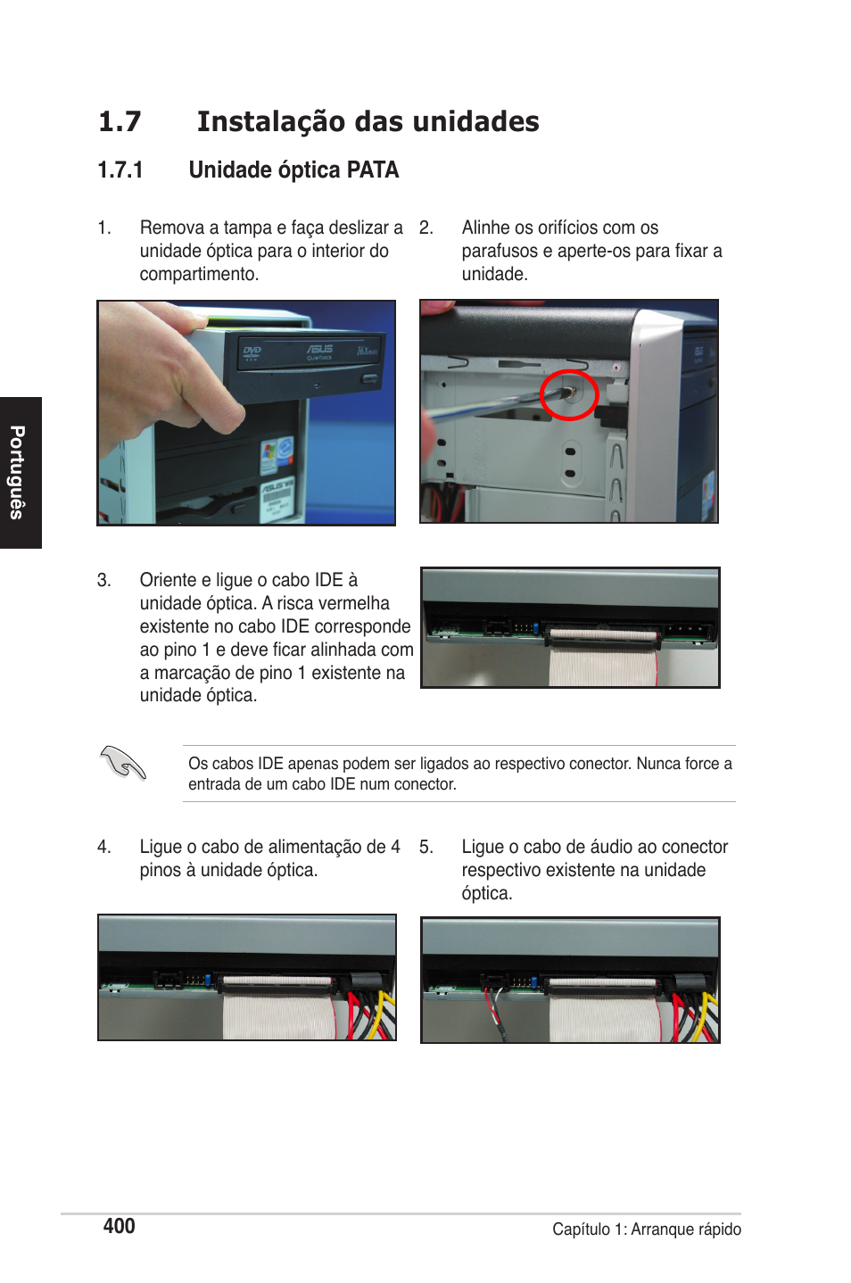 7 instalação das unidades, 1 unidade óptica pata | chiliGREEN P5G41T-M LX2 User Manual | Page 402 / 722