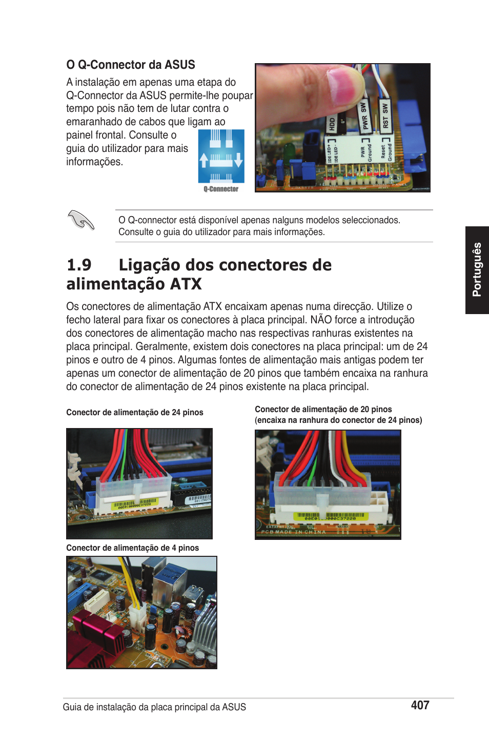 9 ligação dos conectores de alimentação atx | chiliGREEN P5G41T-M LX2 User Manual | Page 409 / 722