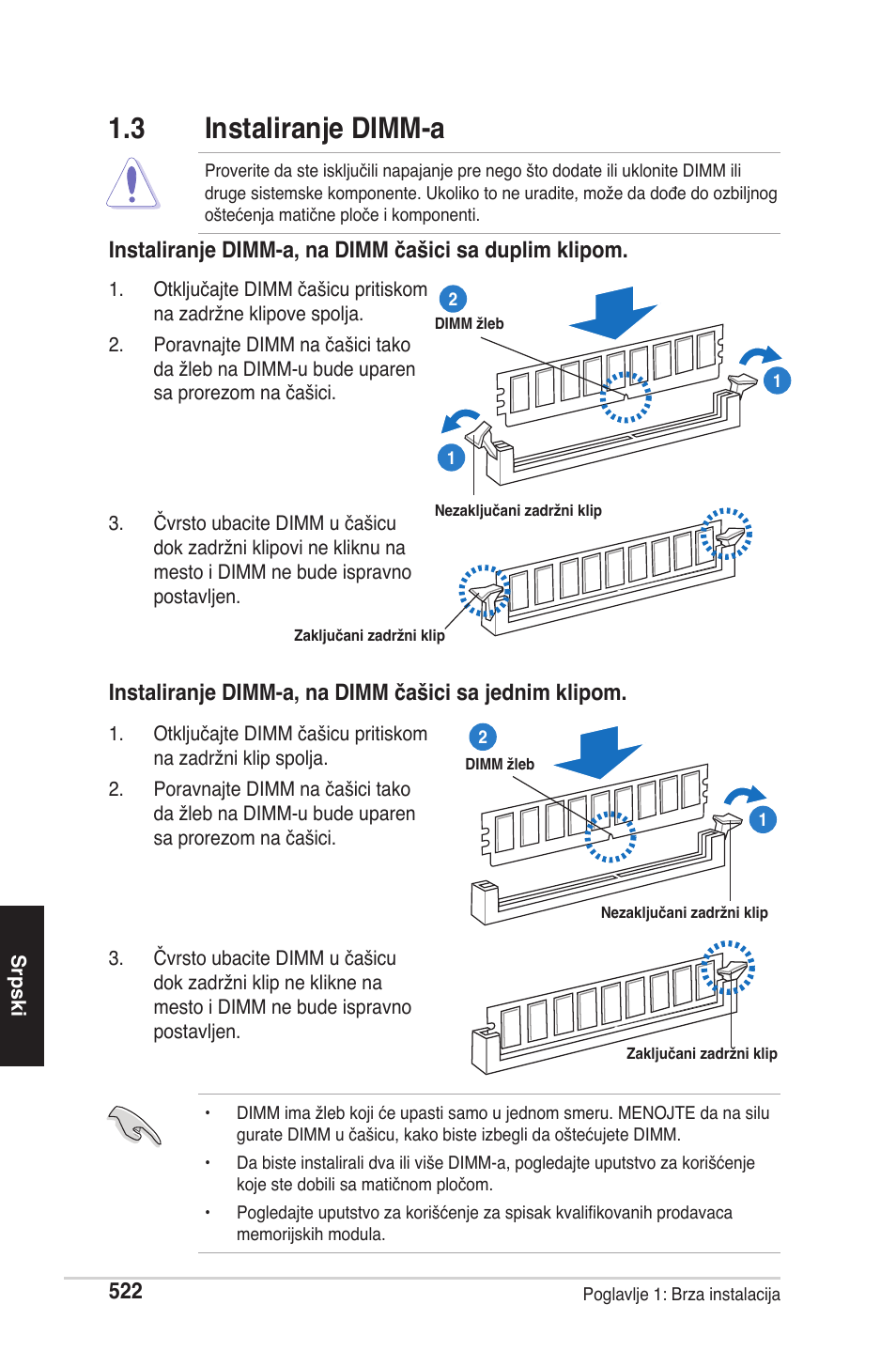 3 instaliranje dimm-a | chiliGREEN P5G41T-M LX2 User Manual | Page 524 / 722