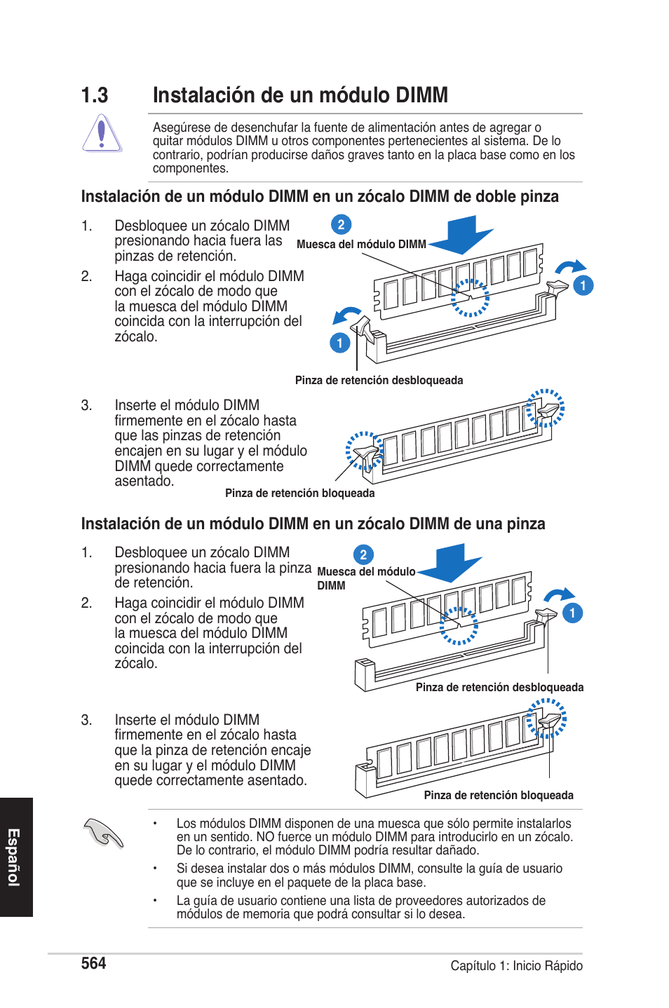 3 instalación de un módulo dimm | chiliGREEN P5G41T-M LX2 User Manual | Page 566 / 722