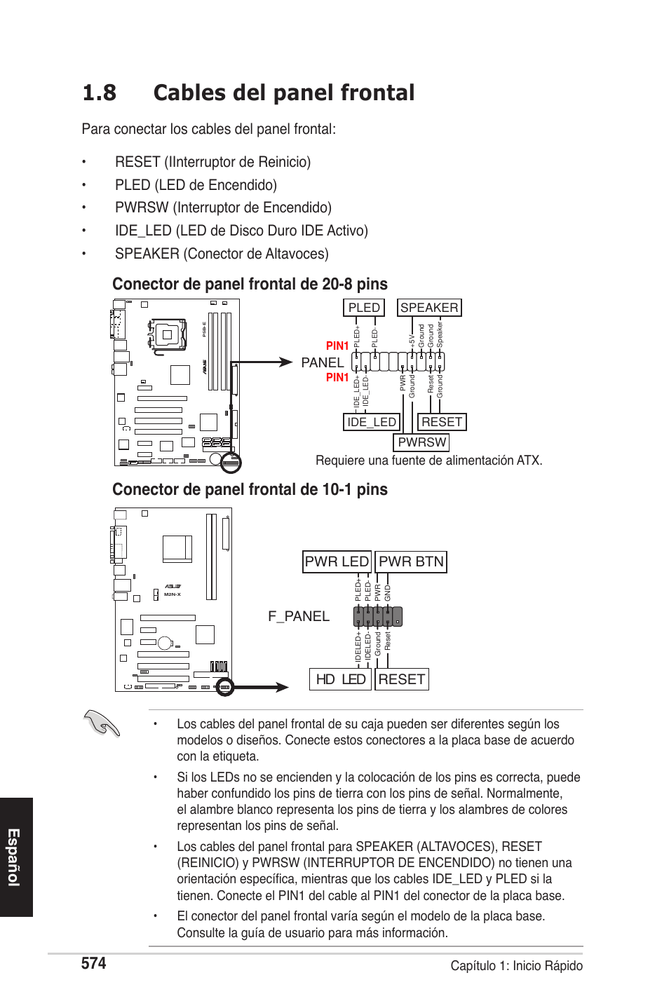 8 cables del panel frontal, F_panel, Hd led rese. pwr led pwr btn | chiliGREEN P5G41T-M LX2 User Manual | Page 576 / 722