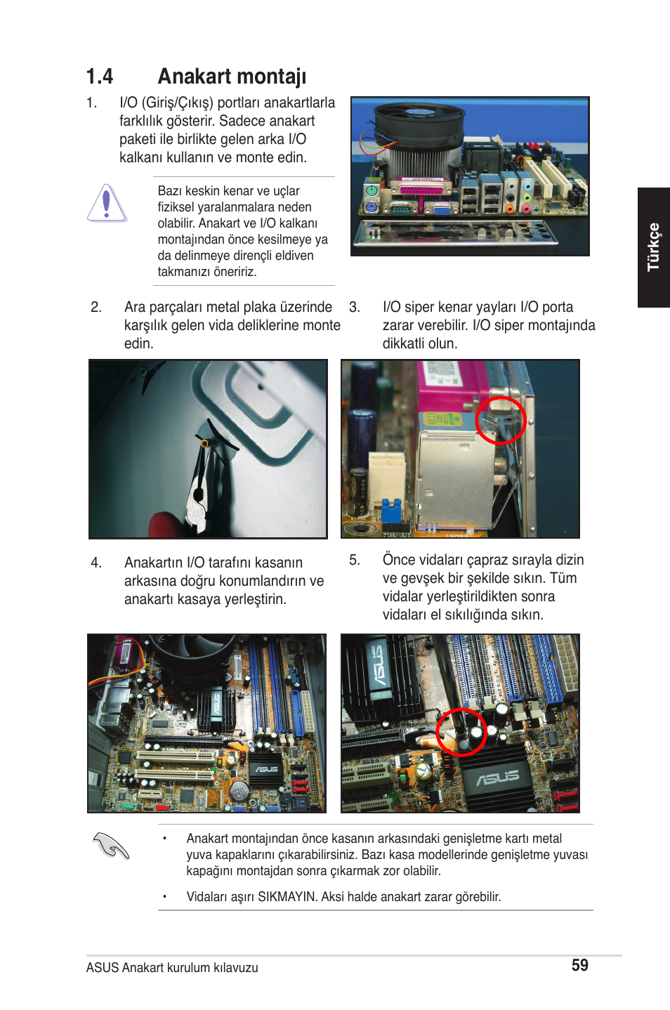 4 anakart montajı | chiliGREEN P5G41T-M LX2 User Manual | Page 61 / 722