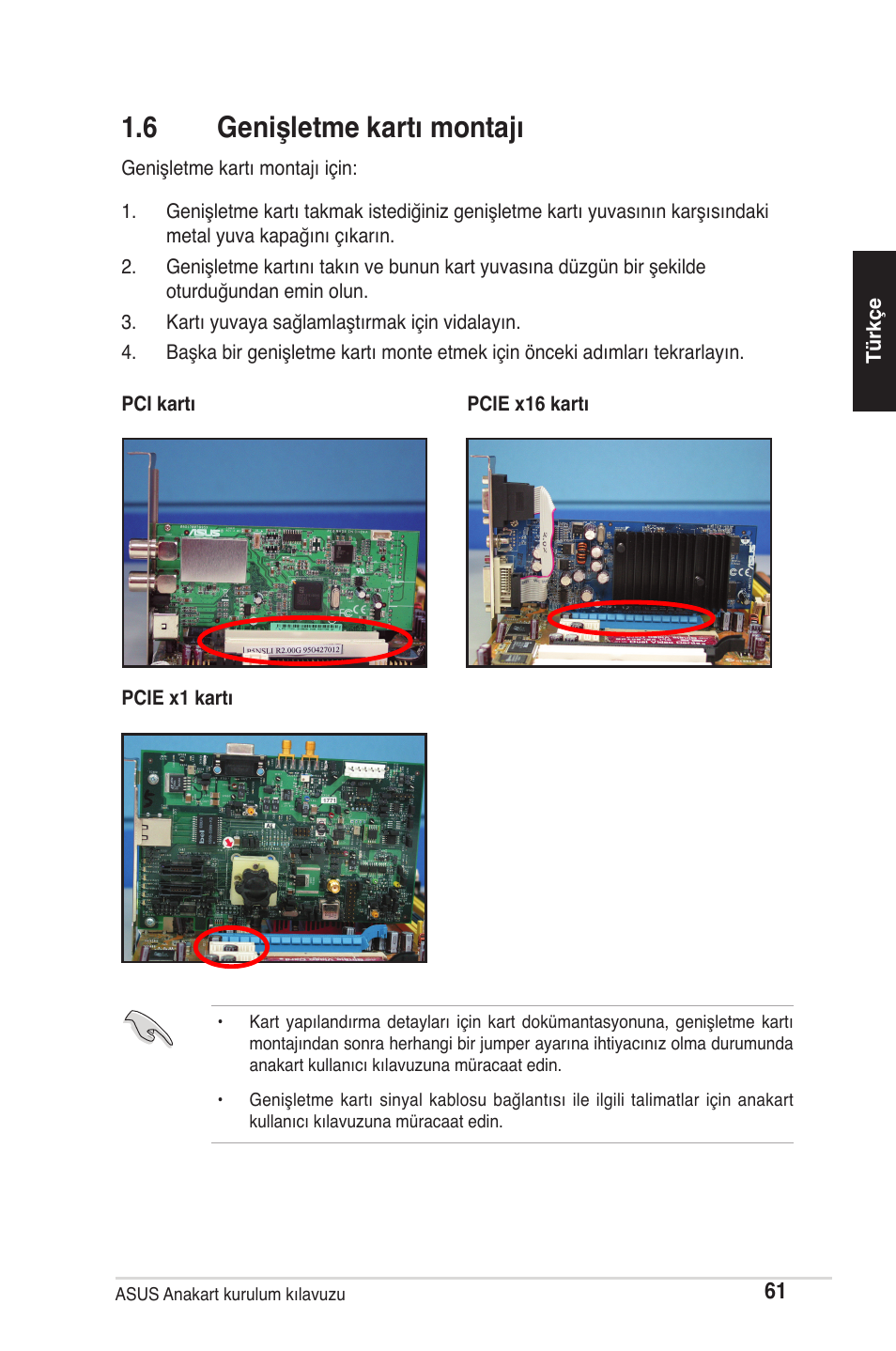 6 genişletme kartı montajı | chiliGREEN P5G41T-M LX2 User Manual | Page 63 / 722