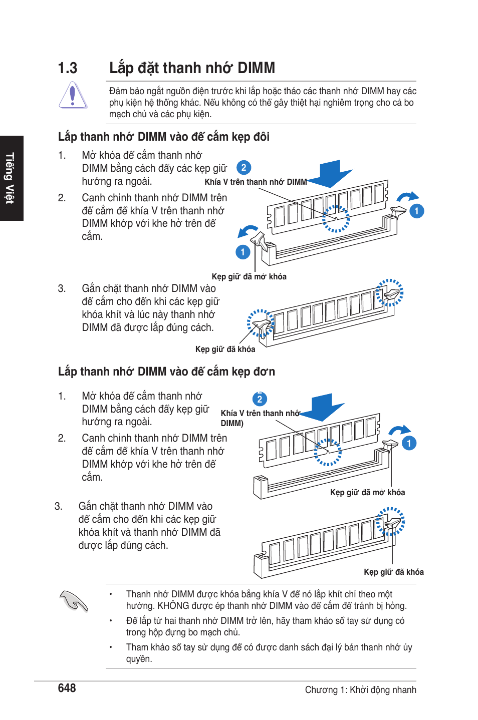 3 lắp đặt thanh nhớ dimm | chiliGREEN P5G41T-M LX2 User Manual | Page 650 / 722