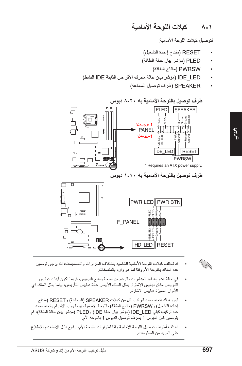 F_panel, Hd led reset pwr led pwr btn, Panel | Reset, Pwrsw, Pled speaker, Ide_led | chiliGREEN P5G41T-M LX2 User Manual | Page 702 / 722