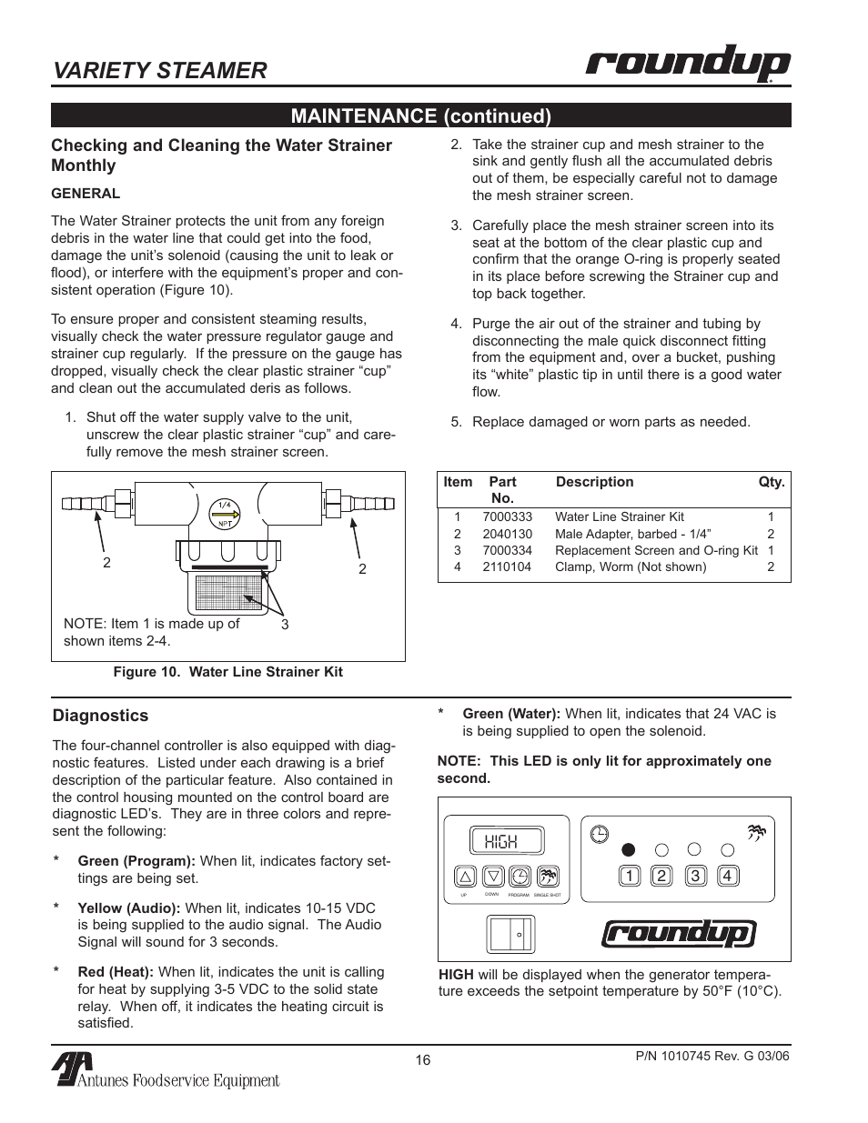Variety steamer, Shot, Maintenance (continued) | Antunes, AJ VS-350 User Manual | Page 16 / 24