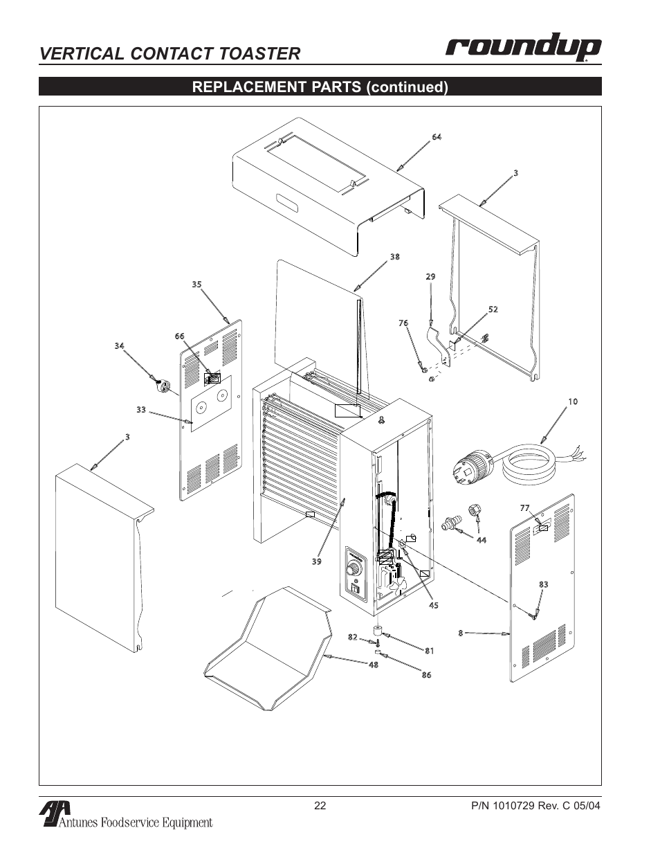 Vertical contact toaster | Antunes, AJ VCT-50 User Manual | Page 22 / 28