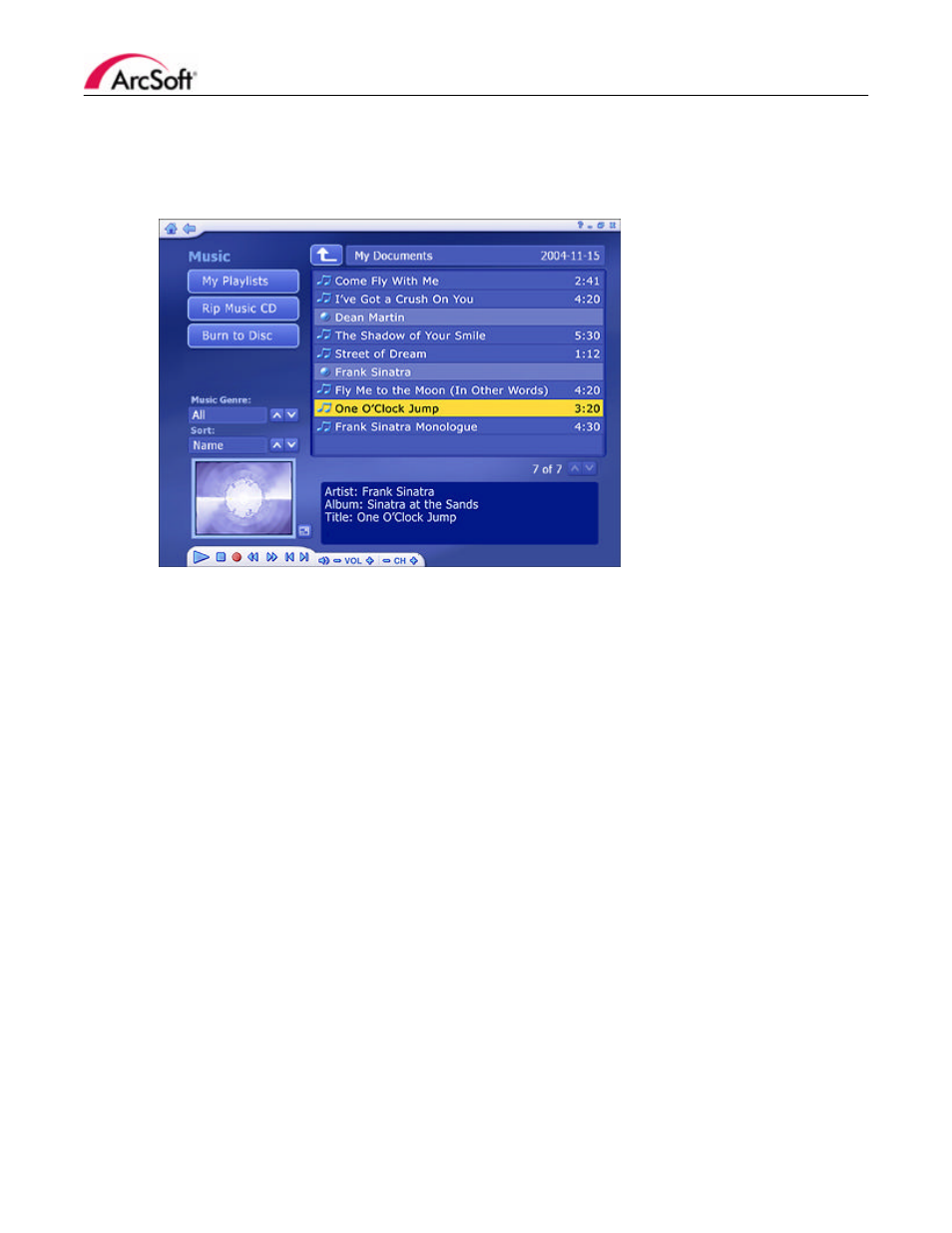 Music module | chiliGREEN ArcSoft TotalMedia 3.5 User Manual | Page 35 / 73