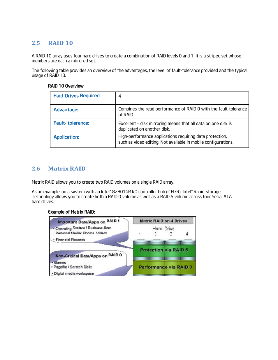 Raid 10, Matrix raid, 5 raid 10 | 6 matrix raid | chiliGREEN Home Server: Intel Rapid Storage Technology User Manual | Page 10 / 36