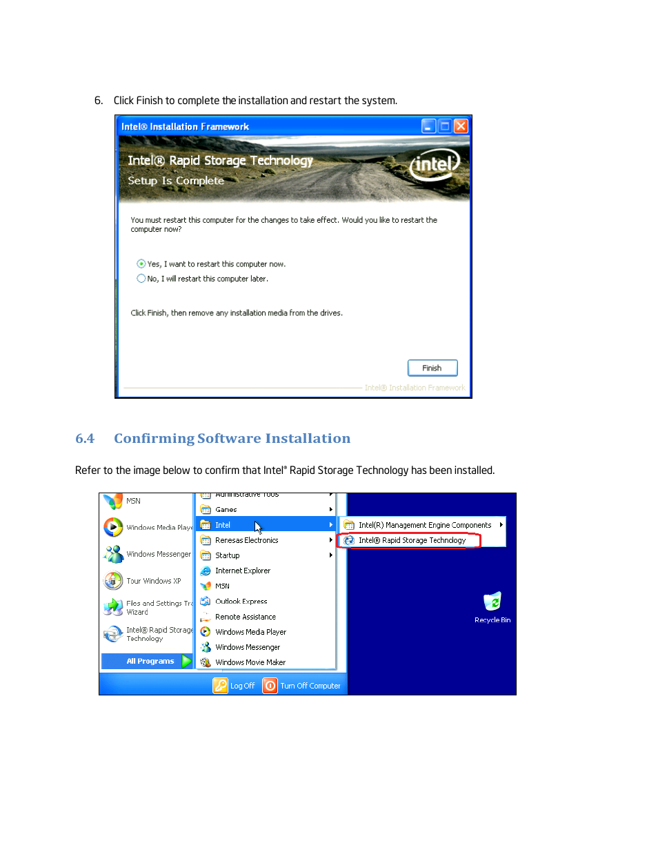 Confirming software installation, 4 confirming software installation | chiliGREEN Home Server: Intel Rapid Storage Technology User Manual | Page 27 / 36