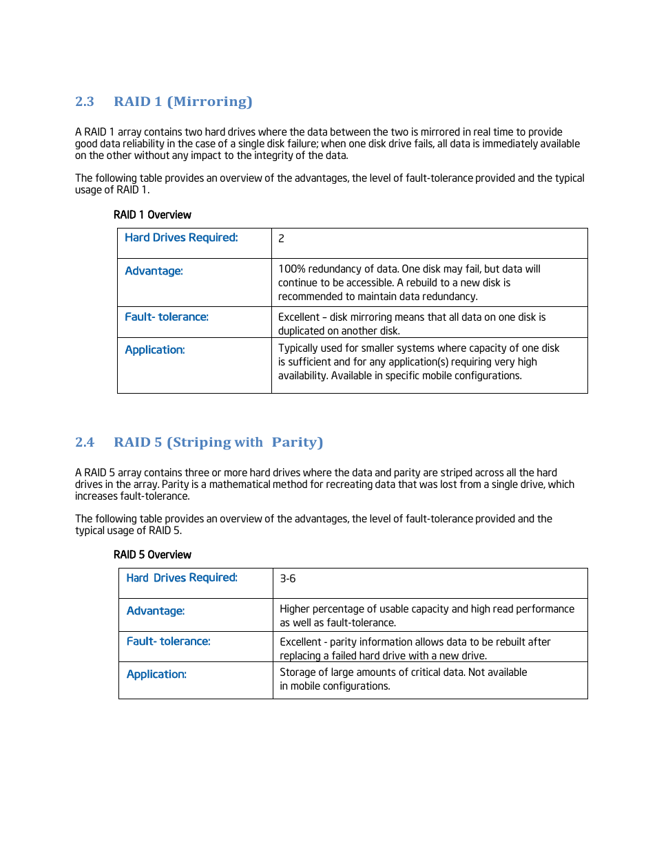 Raid 1 (mirroring), Raid 5 (striping with parity), 3 raid 1 (mirroring) | 4 raid 5 (striping with parity) | chiliGREEN Home Server: Intel Rapid Storage Technology User Manual | Page 9 / 36
