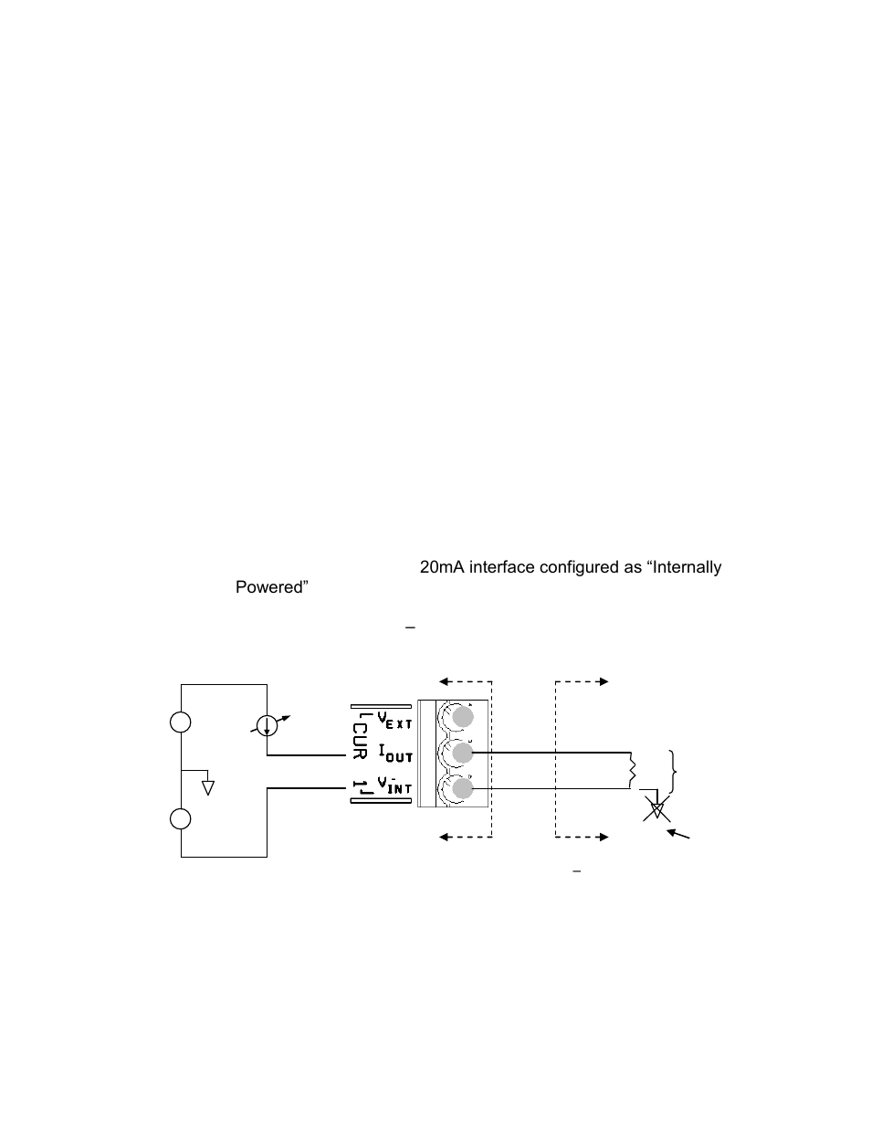 4 cur1 (primary 4-20ma output), 5 cur2 (secondary 4-20ma output), 1 internally powered 4-20ma loop configuration | Cur1 (primary 4-20ma output) -10, Cur2 (secondary 4-20ma output) -10, Internally powered 4-20ma loop configuration -10, Figure 9, Internally (transmitter) powered 4, 20ma loop -10 | CiDRA SONARtrac PW VF-100 User Manual | Page 104 / 272