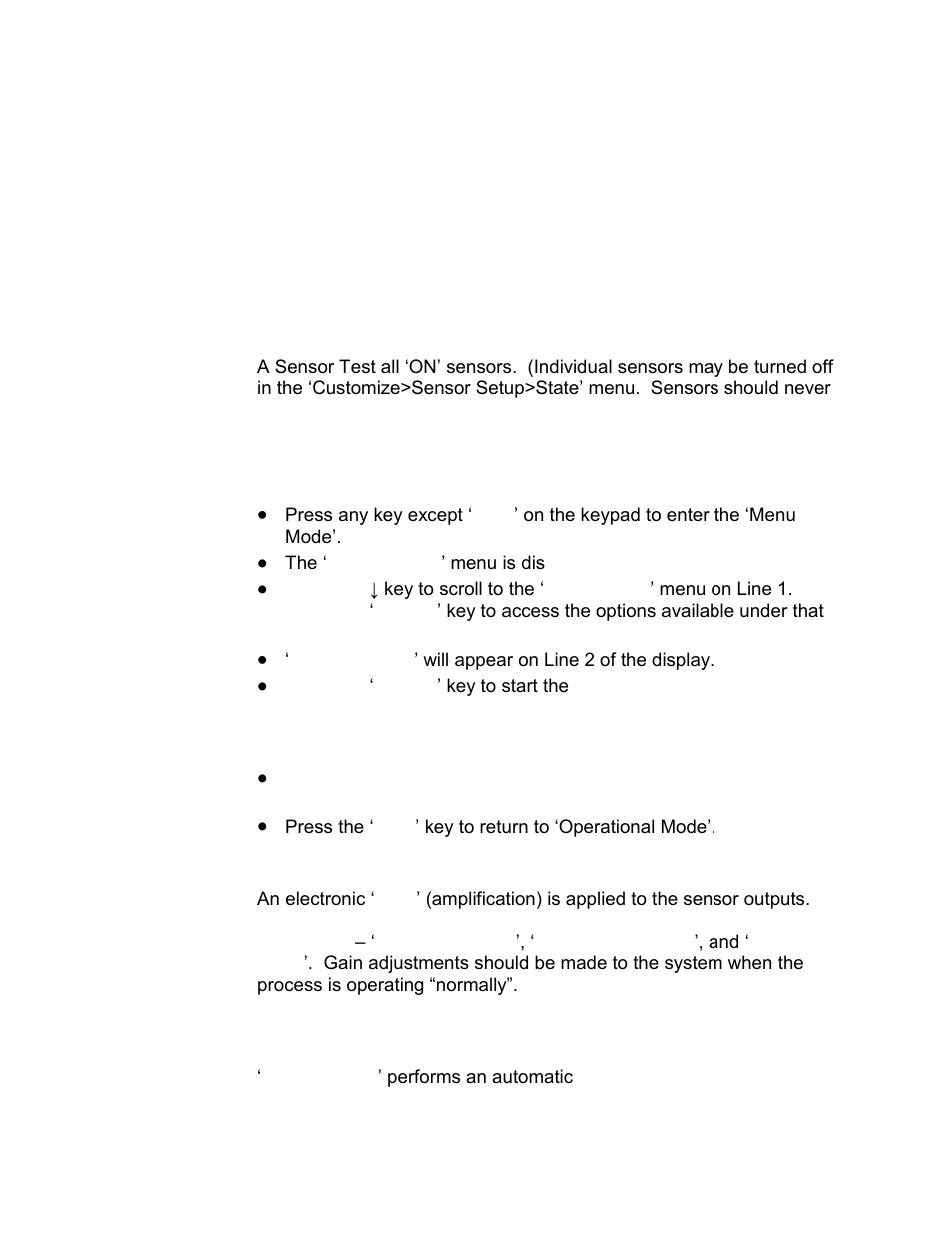 2 initial diagnostic checks, 1 process on-line, 2 sensor test | 3 gain, 1 autoset gain, Initial diagnostic checks -3, Process on-line -3, Sensor test -3, Gain -3, Autoset gain -3 | CiDRA SONARtrac PW VF-100 User Manual | Page 177 / 272