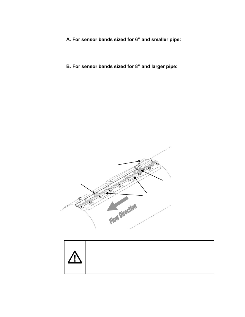 Figure 6, Installed sensor band -12, Caution | CiDRA SONARtrac PW VF-100 User Manual | Page 30 / 272