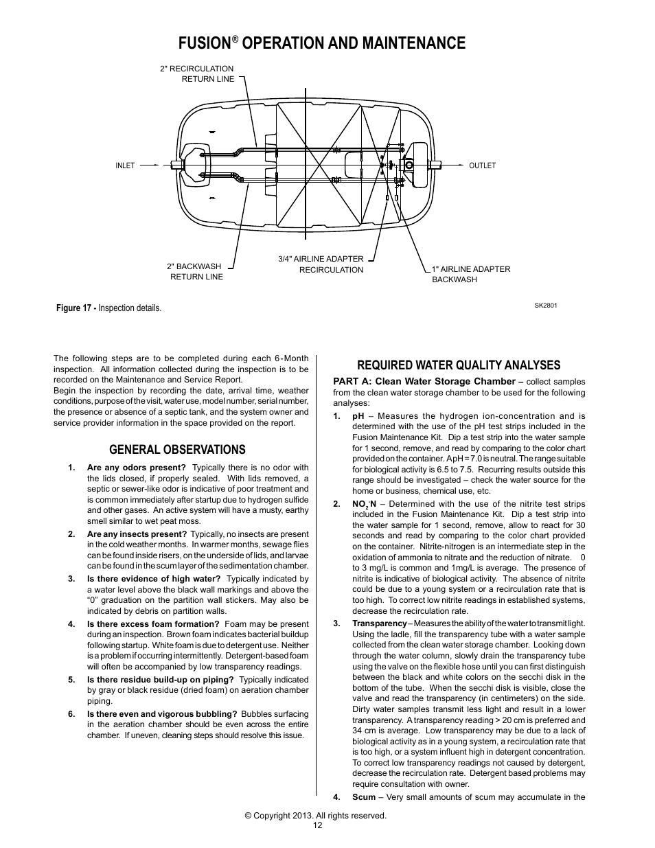 Fusion, Operation and maintenance | Clarus Environmental Fusion Series Treatment Systems 2800/3200/3600/4000 User Manual | Page 12 / 20