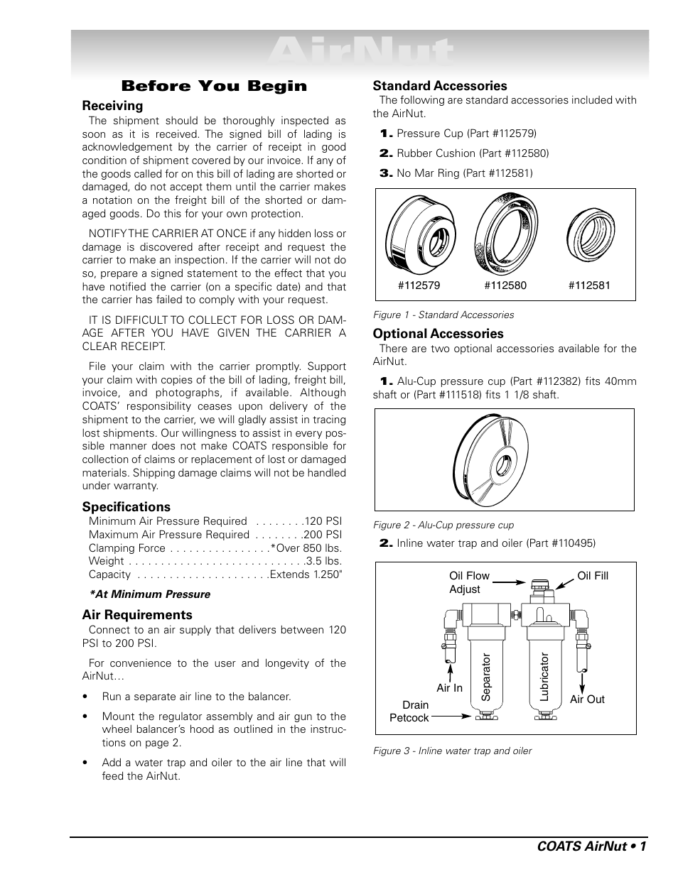 Airnut, Before you begin | COATS AirNut User Manual | Page 5 / 12