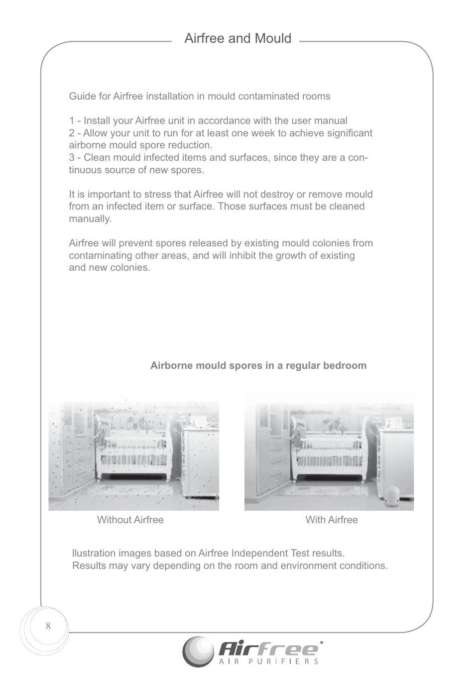 Airfree and mould | Airfree P60 User Manual | Page 10 / 24