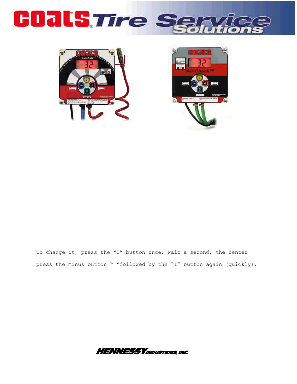 COATS Autoflate Nitrogen User Manual | 1 page