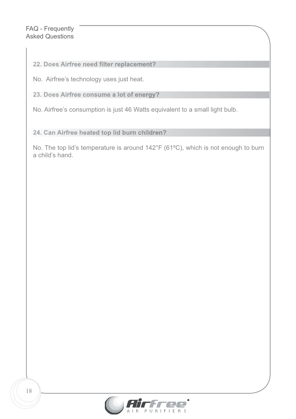 Airfree 60 User Manual | Page 20 / 24