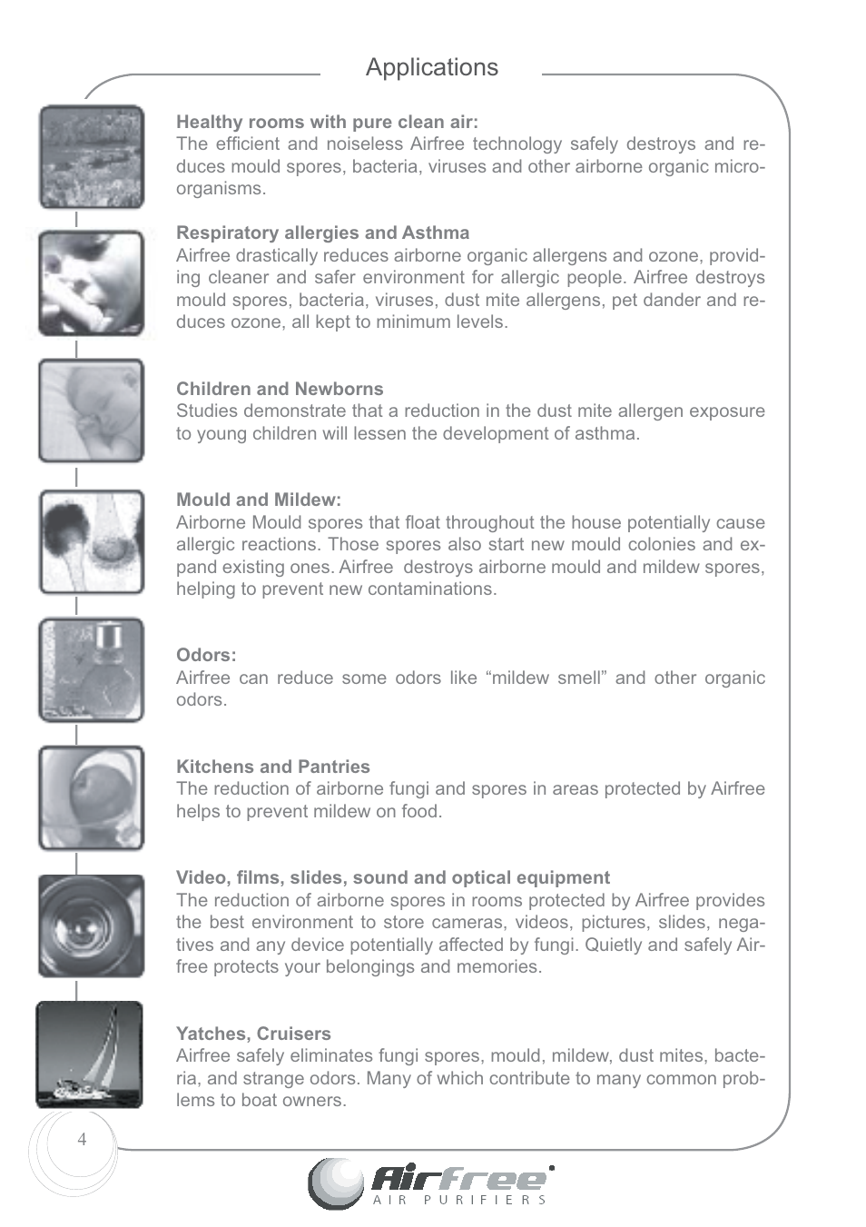 Applications | Airfree 60 User Manual | Page 6 / 24