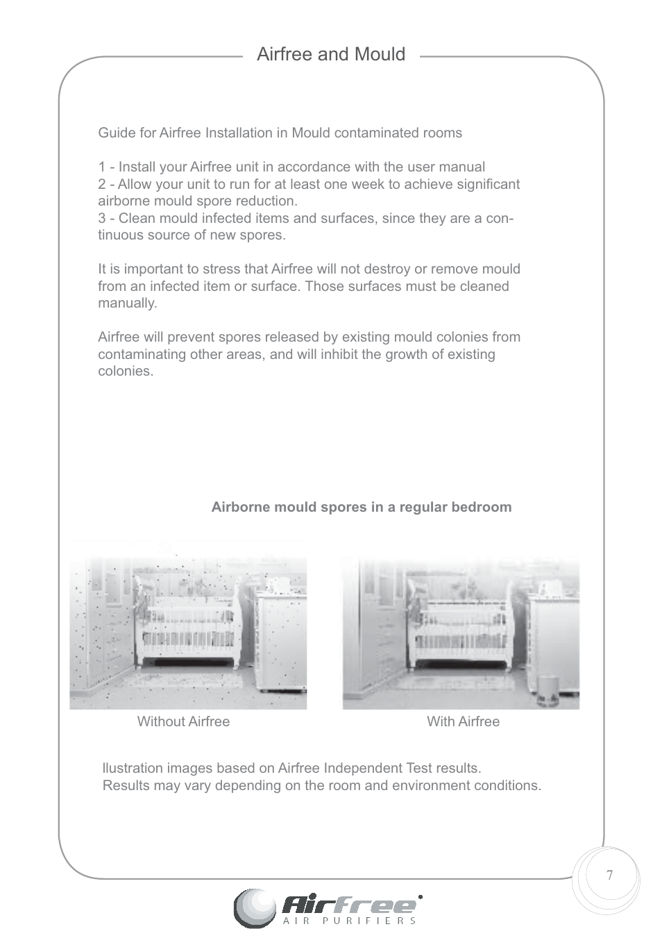Airfree and mould | Airfree 60 User Manual | Page 9 / 24