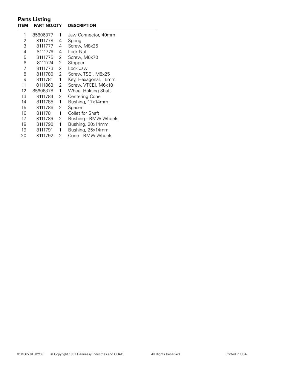 COATS Kit 85606376 Motorcycle Wheel Adapter User Manual | Page 4 / 4