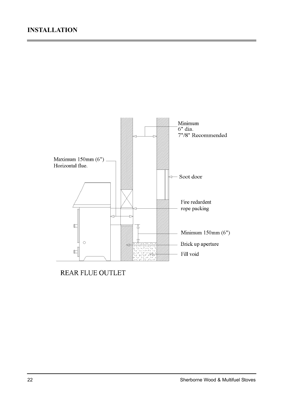 Installation | Aarrow Fires Sherborne Wood & Multifuel Stoves User Manual | Page 22 / 32