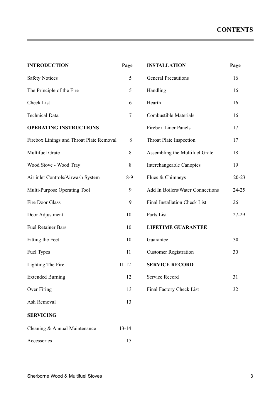 Aarrow Fires Sherborne Wood & Multifuel Stoves User Manual | Page 3 / 32