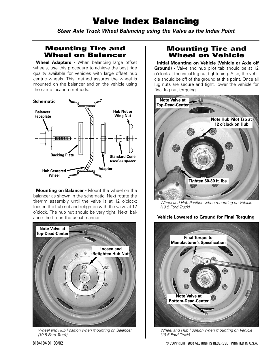 COATS Valve Index Balancing User Manual | 1 page