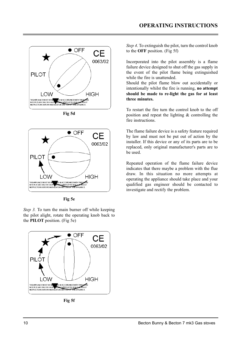 Operating instructions | Aarrow Fires Becton 7 mk3 User Manual | Page 10 / 32