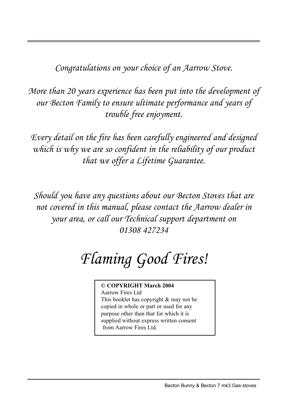 Flaming good fires | Aarrow Fires Becton 7 mk3 User Manual | Page 2 / 32