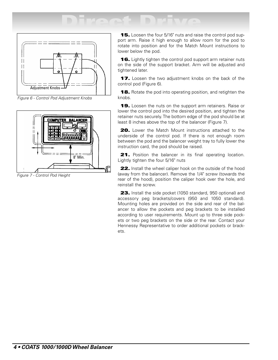 Direct drive | COATS 1000 / 1000D Balancer User Manual | Page 10 / 24