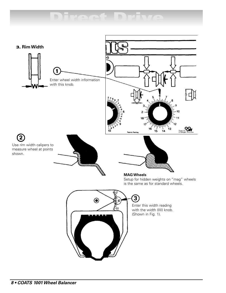 Direct drive | COATS 1001 & 1001SC Balancer User Manual | Page 14 / 24