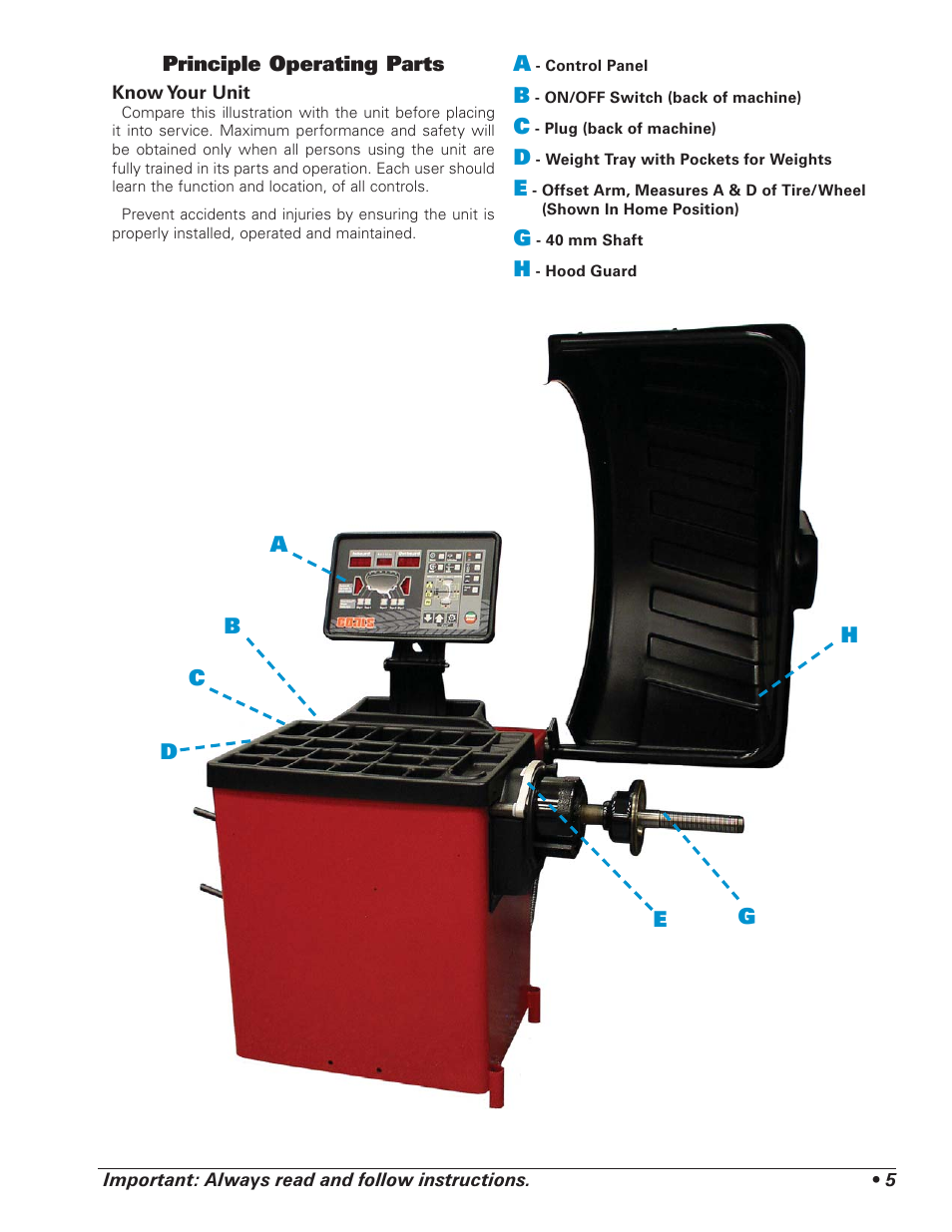 COATS 1100 Series Balancer User Manual | Page 9 / 28