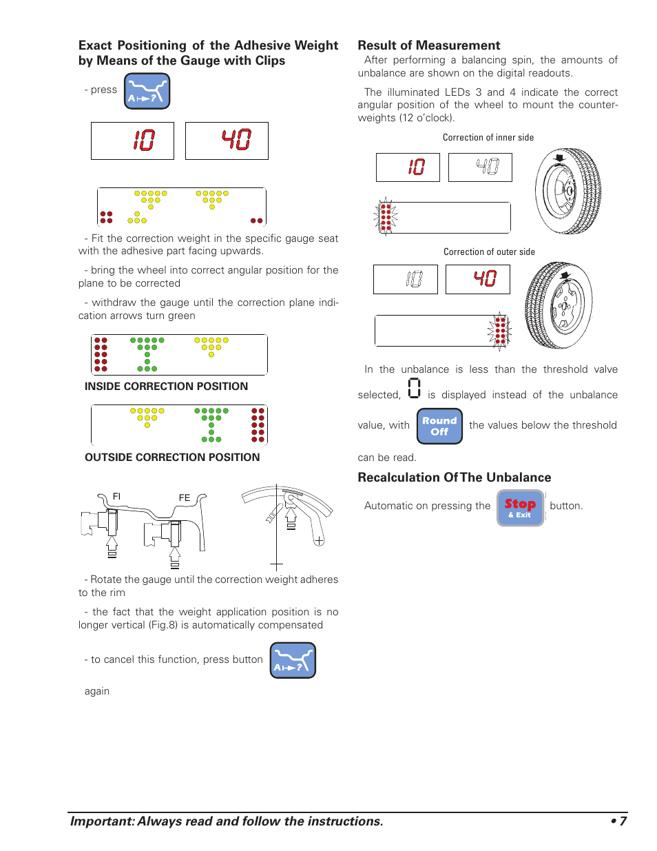 COATS 1175 Series Balancer User Manual | Page 13 / 24