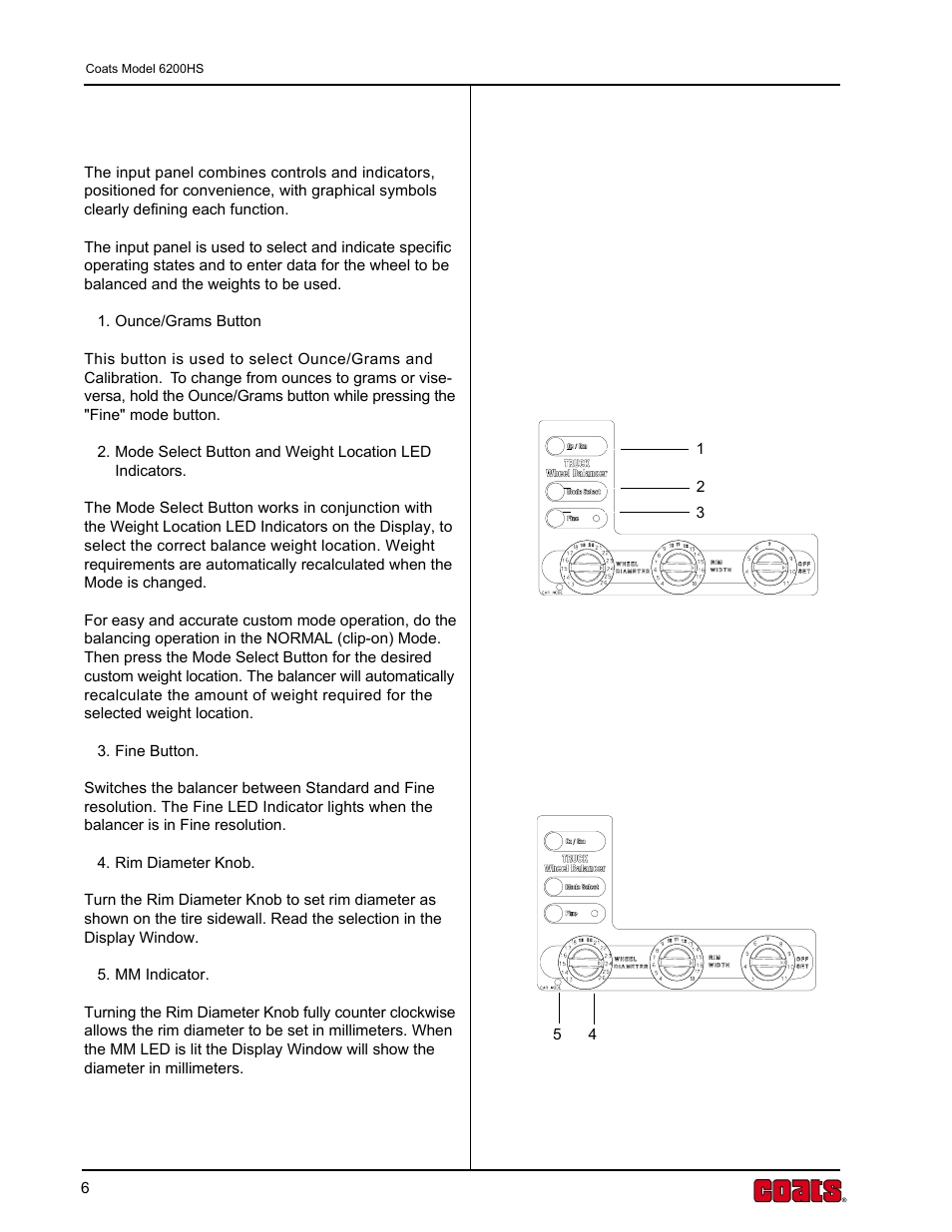 COATS 6200HS Truck Wheel Balancer User Manual | Page 12 / 40