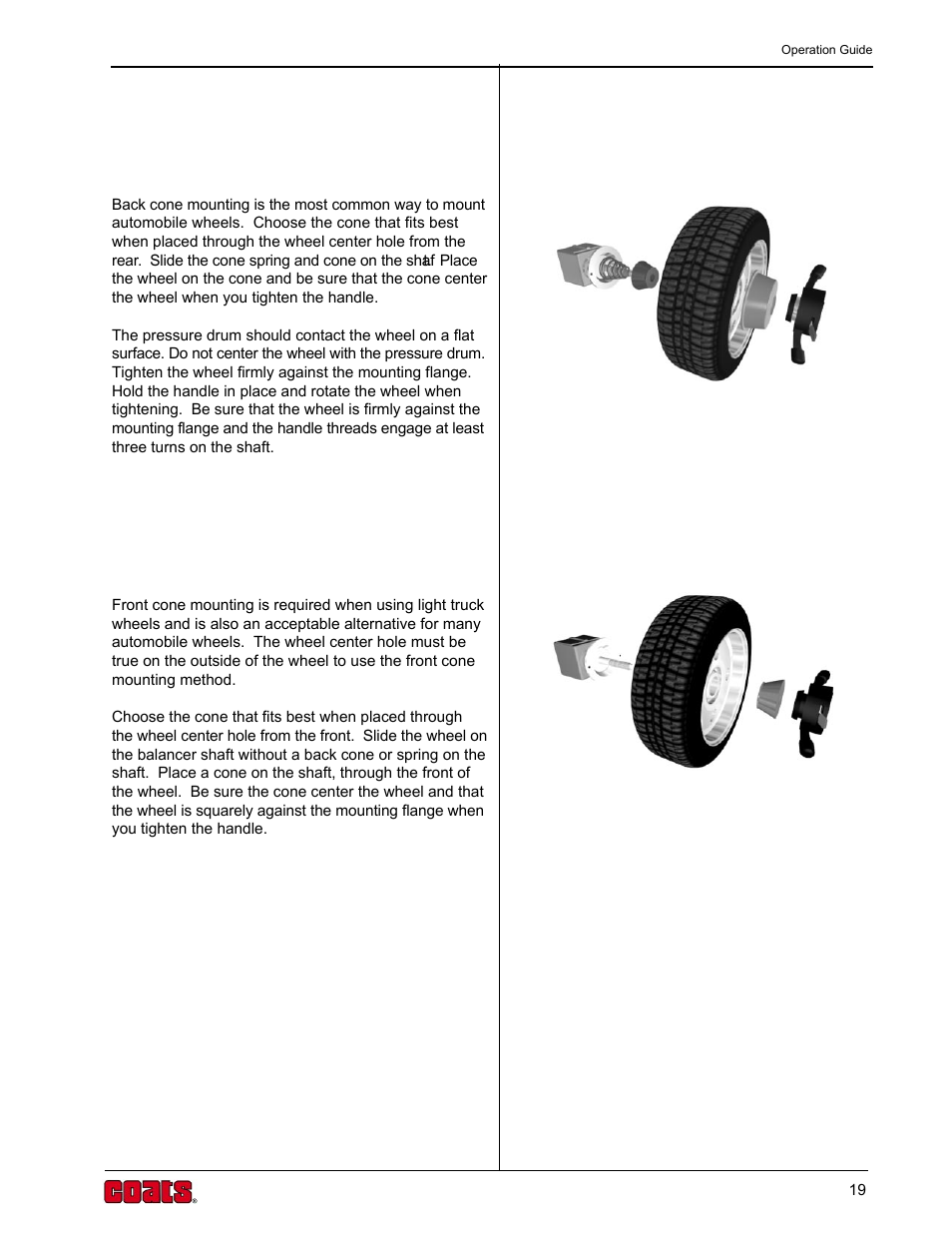 Wheel mounting methods (automobile wheels) | COATS 6200HS Truck Wheel Balancer User Manual | Page 25 / 40