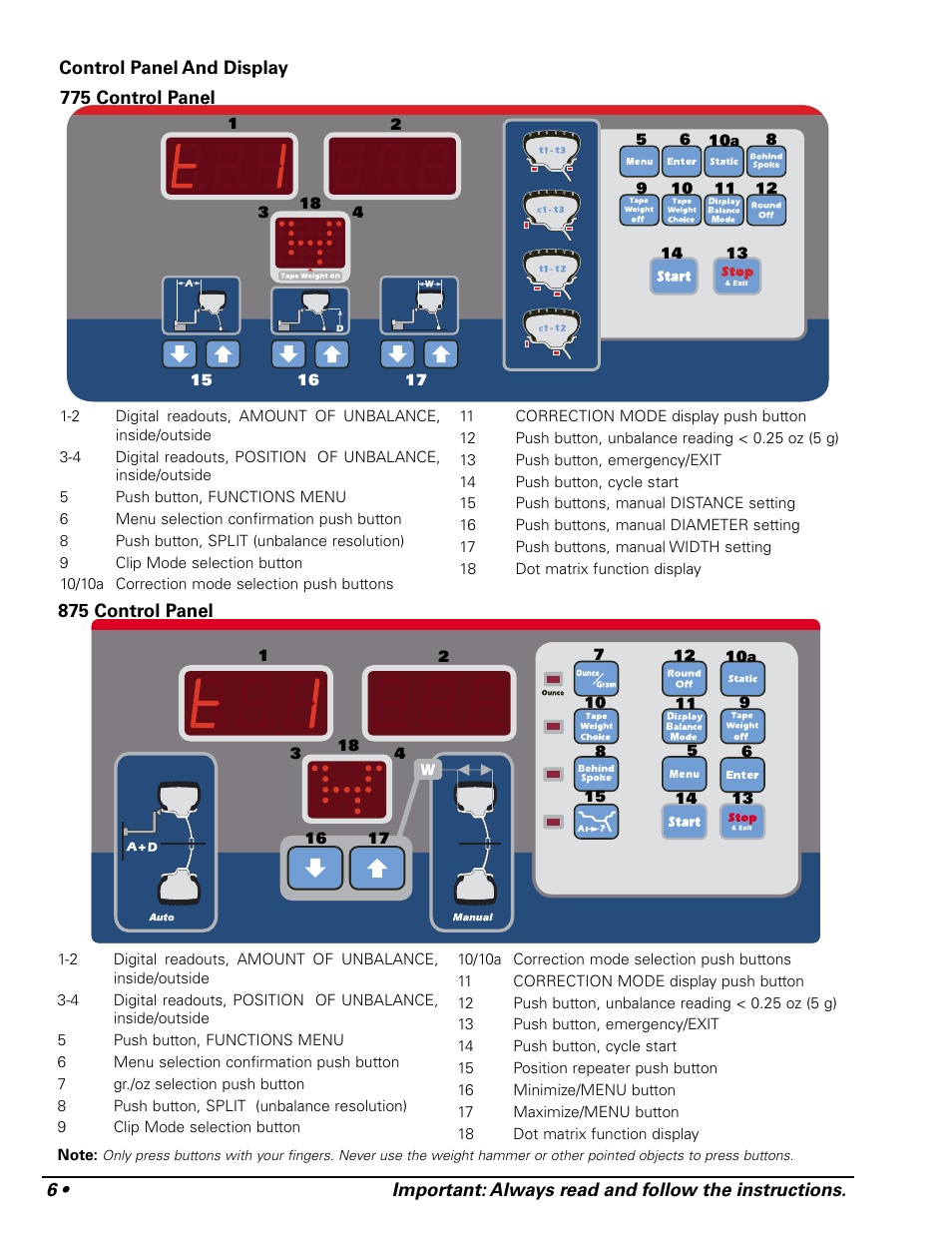 COATS 875 Series Balancer User Manual | Page 12 / 28