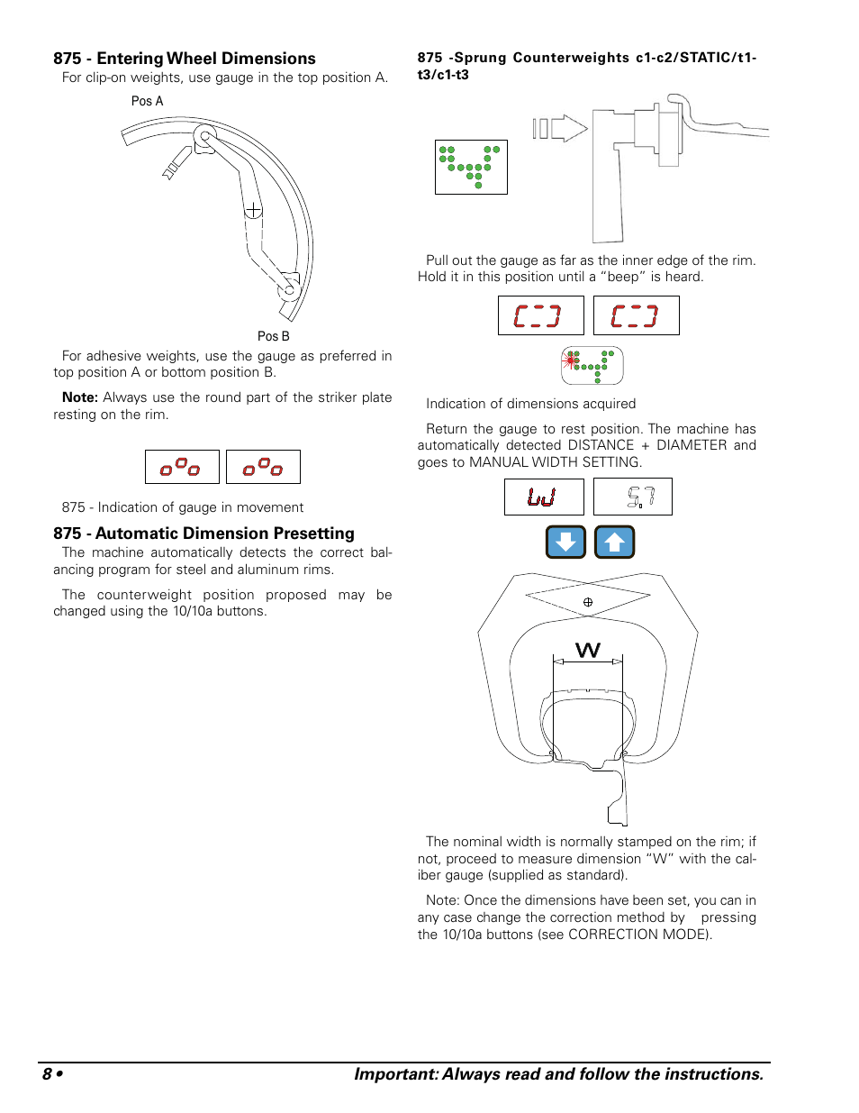 COATS 875 Series Balancer User Manual | Page 14 / 28