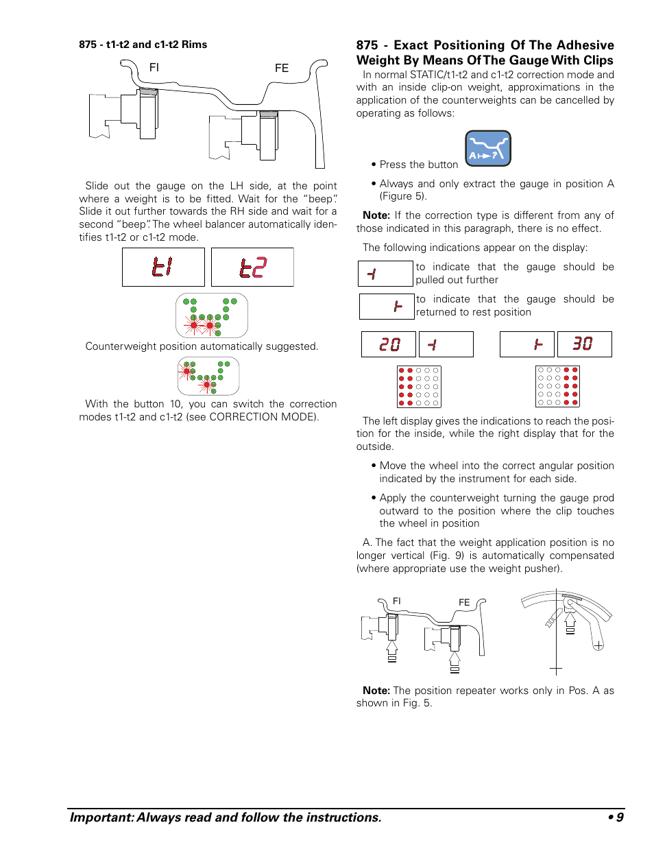 COATS 875 Series Balancer User Manual | Page 15 / 28