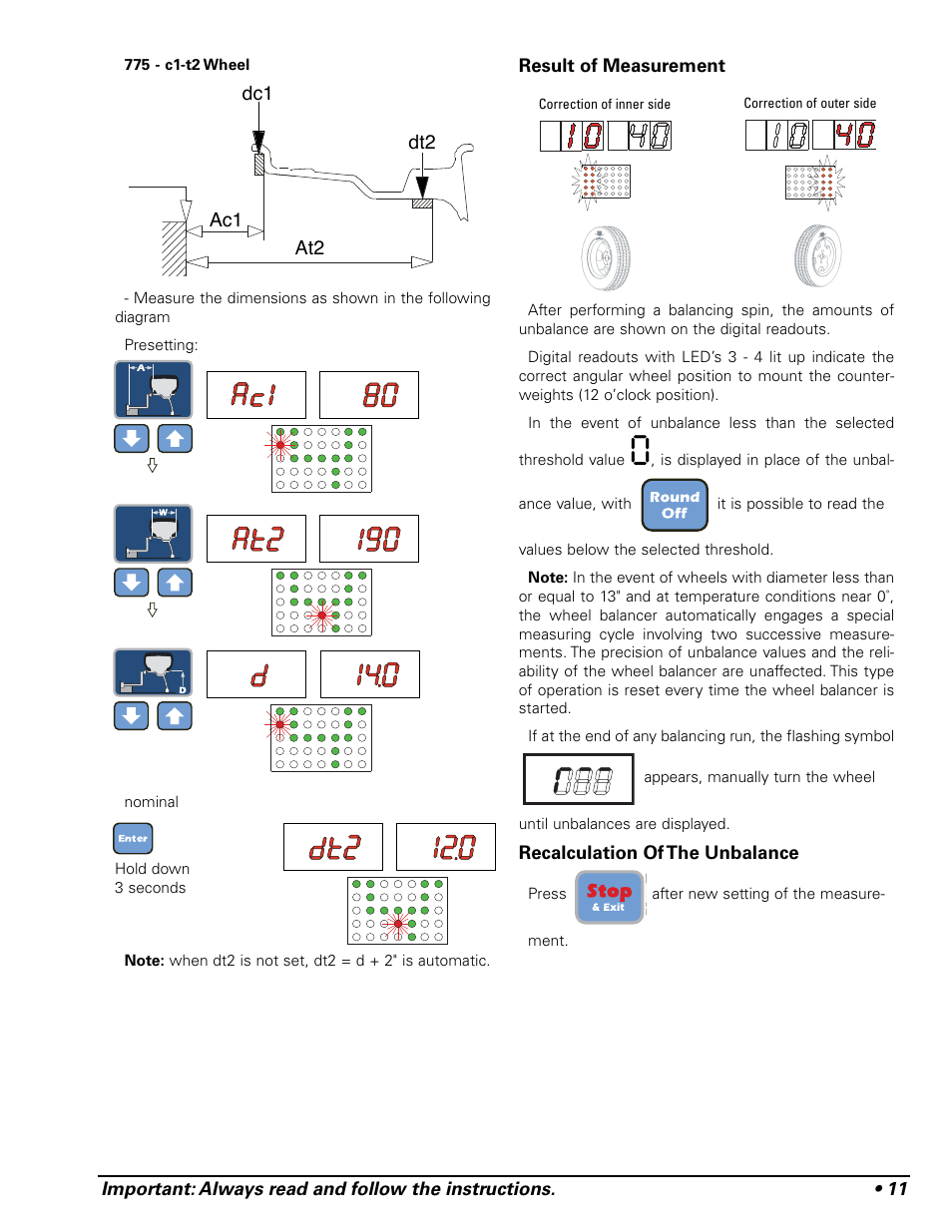 COATS 875 Series Balancer User Manual | Page 17 / 28