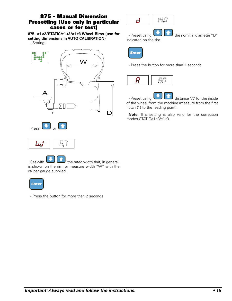 Wa d | COATS 875 Series Balancer User Manual | Page 21 / 28