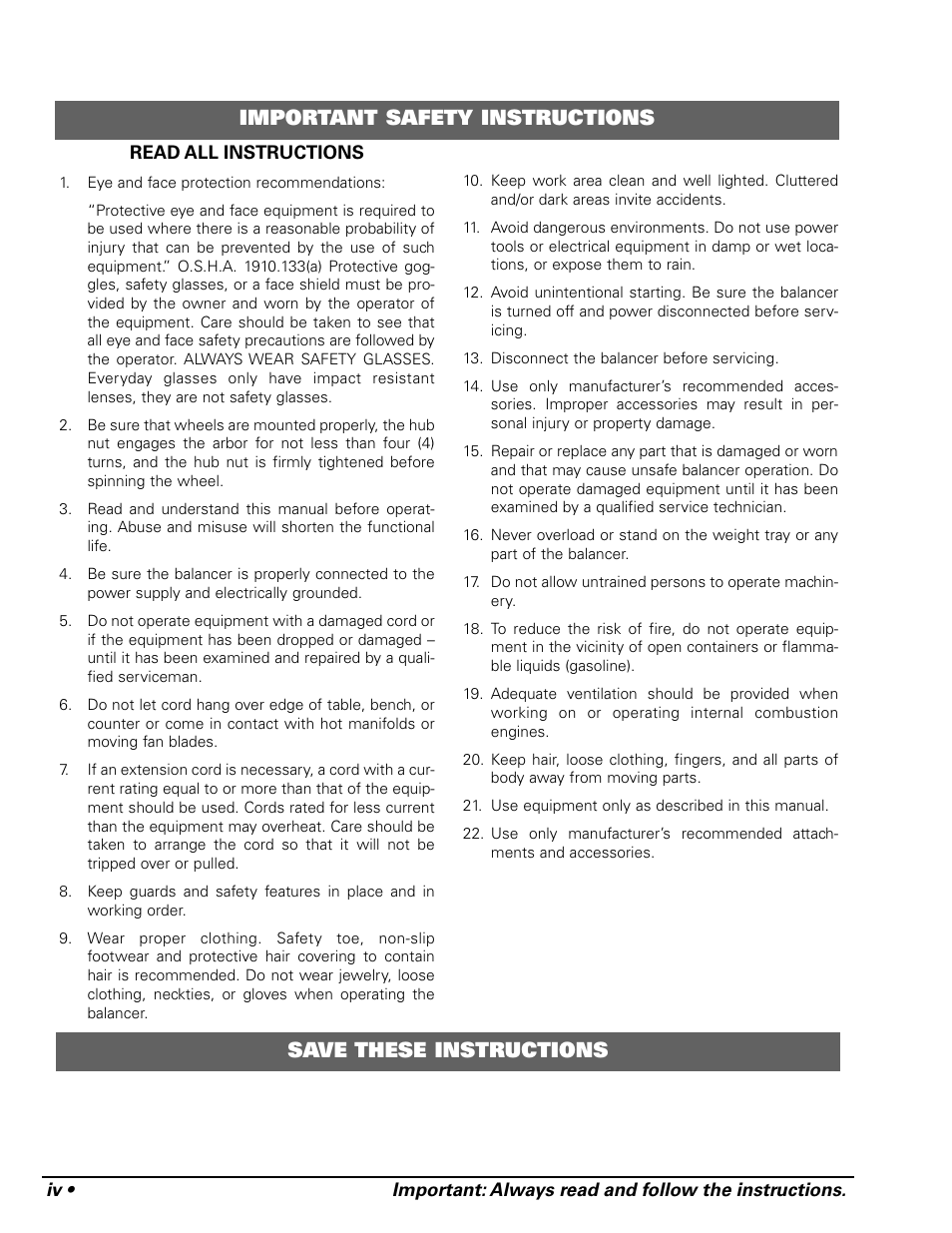 COATS 875 Series Balancer User Manual | Page 4 / 28